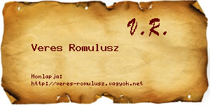 Veres Romulusz névjegykártya